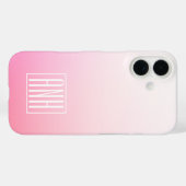 Coques Case-Mate iPhone Fading Pinks Dégradé et Vos Initiales (Verso (horizontal))