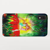 Coques Case-Mate iPhone FAIRY DREAMING SUR LA FLEURS ROUGE vert jaune (Dos (Horizontal))