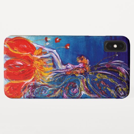 Coques Case-Mate iPhone FAIRY IN NIGHT SITTING ON RED FLOWER Monogram (Dos (Horizontal))