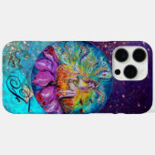 Coques Case-Mate iPhone FAIRY IN THE NIGHT Blue Turquoise Monogramme (Verso (horizontal))