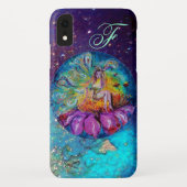 Coques Case-Mate iPhone FAIRY IN THE NIGHT Blue Turquoise Monogramme (Dos)