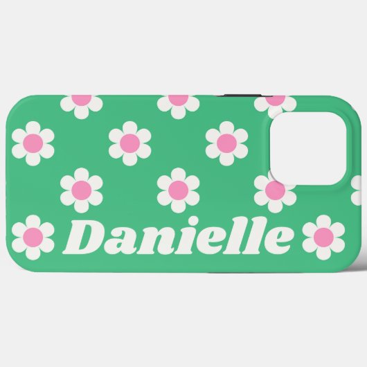 Coques Case-Mate iPhone Faisceaux rétro personnalisés rose et vert personn (Verso (horizontal))