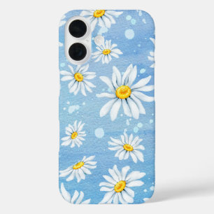 Coques iPhone 16 Faisée Abstrait Sur Bleu