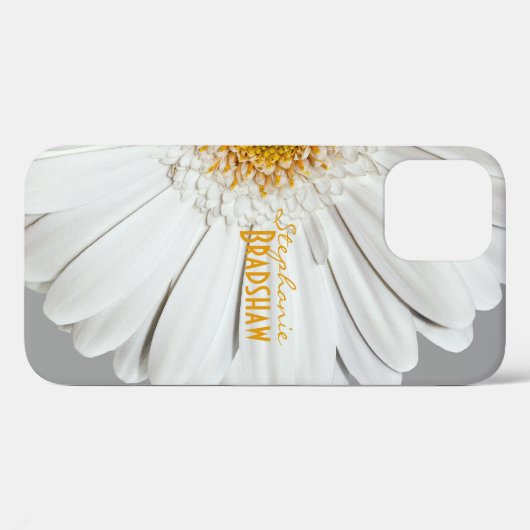 Coques Case-Mate iPhone Faisée de Gerbera blanche jaune (Verso (horizontal))