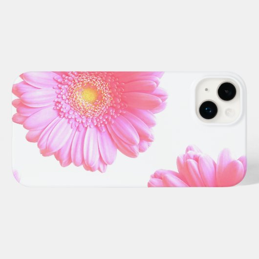 Coques Case-Mate iPhone Faisée de gerbera rose pâle (Verso (horizontal))