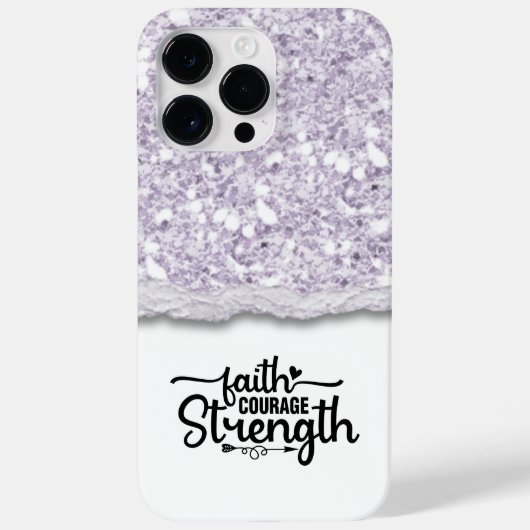 Coques Case-Mate iPhone Faith Courage Force Calligraphie Script Citation (Verso)
