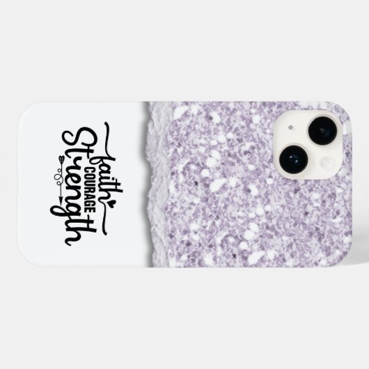 Coques Case-Mate iPhone Faith Courage Force Calligraphie Script Citation (Verso (horizontal))