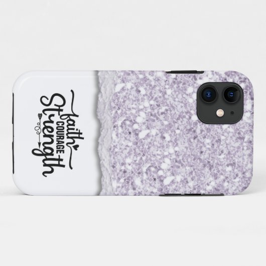 Coques Case-Mate iPhone Faith Courage Force Calligraphie Script Citation (Dos (Horizontal))