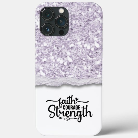 Coques Case-Mate iPhone Faith Courage Force Calligraphie Script Citation (Verso)