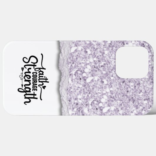 Coques Case-Mate iPhone Faith Courage Force Calligraphie Script Citation (Verso (horizontal))