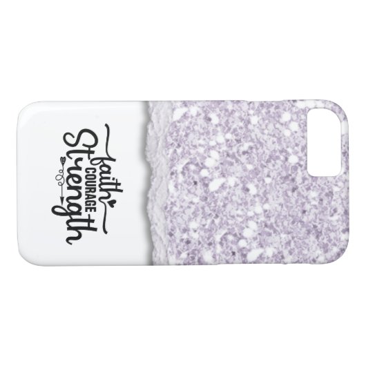 Coques Case-Mate iPhone Faith Courage Force Calligraphie Script Citation (Dos (Horizontal))