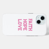 Coques Case-Mate iPhone Faith Hope Aimer blanc rose (Verso (horizontal))