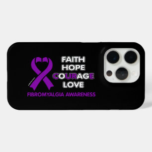 Coque iPhone 15 Pro Faith Hope Courage Love...Fibro