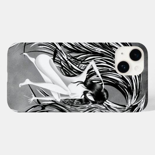 Coques Case-Mate iPhone Fallen Angel Gris Monochrome (Verso (horizontal))