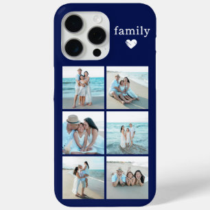 Coque iPhone 15 Pro Max Famille 6 Photo Bleu Marine