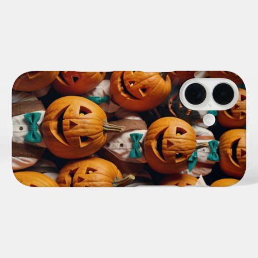 Coques Case-Mate iPhone Famille citrouille (Verso (horizontal))