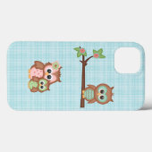 Coques Case-Mate iPhone Famille De Chouette Cute Avec Fleur (Verso (horizontal))
