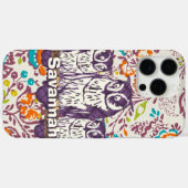 Coques Case-Mate iPhone Famille de hibou géométrique stylisée violet (Verso (horizontal))