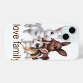Coques Case-Mate iPhone Famille de lapins (Verso (horizontal))