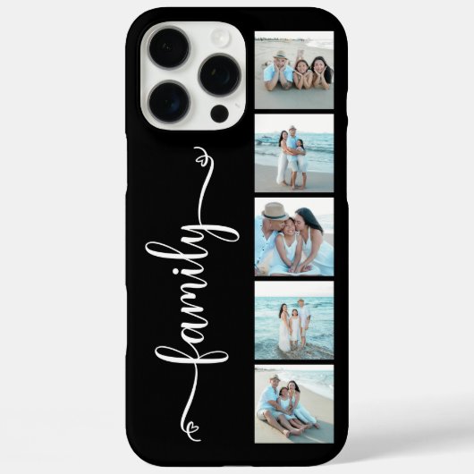 Coques Case-Mate iPhone Famille de polices de caractères Photo Noir Script (Verso)