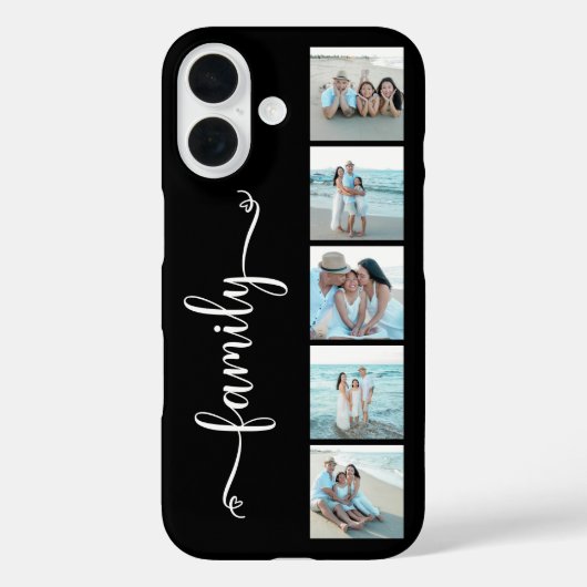 Coques Case-Mate iPhone Famille de polices Photo Noir Script (Verso)