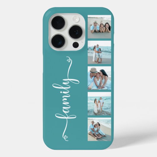 Coques Case-Mate iPhone Famille de polices Photo Sarcelle (Verso)