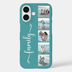 Coques iPhone 16 Famille de polices Photo Sarcelle