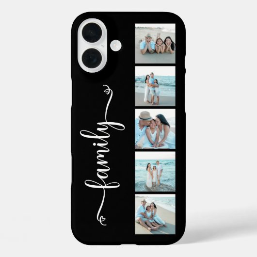 Coques Case-Mate iPhone Famille de scripts Photo Noir (Verso)