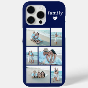 Coque iPhone 15 Pro Max Famille Moderne 6 Photo Bleu Marine