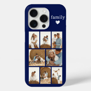 Coque iPhone 15 Pro Famille Moderne 8 Photo Bleu Marine