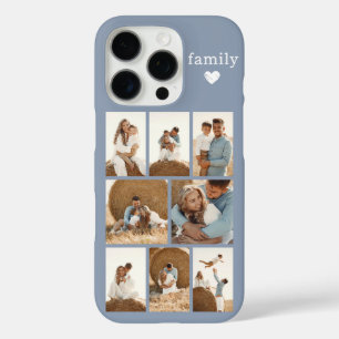 Coques iPhone 16 Pro Famille Moderne 8 Photo Bleu Poussiéreux