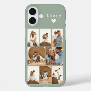 Coques iPhone 16 Plus Famille Moderne 8 Photo Vert Sauge