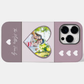 Coques Case-Mate iPhone FAMILLE moderne Photo Memory Script Coeur avec nom (Verso (horizontal))