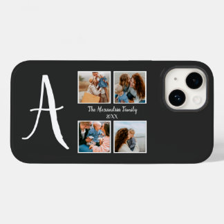 Coque Pour iPhone 14 Famille personnalisée 4 photo collage modèle