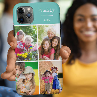 Case-Mate iPhone Case Famille Turquoise 4 Photo Collage personnalisé