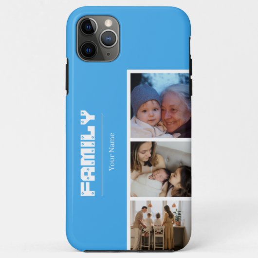 Coques Case-Mate iPhone Family Photo Collage blue 4 Picture (Dos)