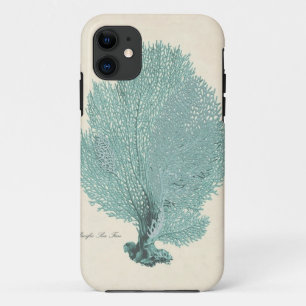 Coque iPhone 11 Fan de mer Pacifique magnifique de turquoise/Aqua