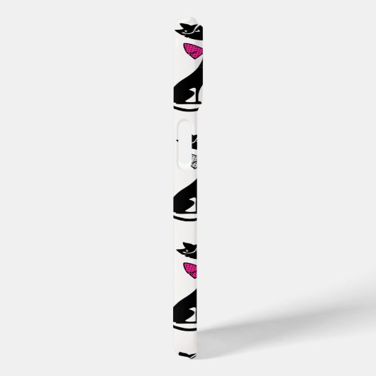 Coques Case-Mate iPhone Fancy Black Cats Quirky Motif Monogramme (Verso / Droite)