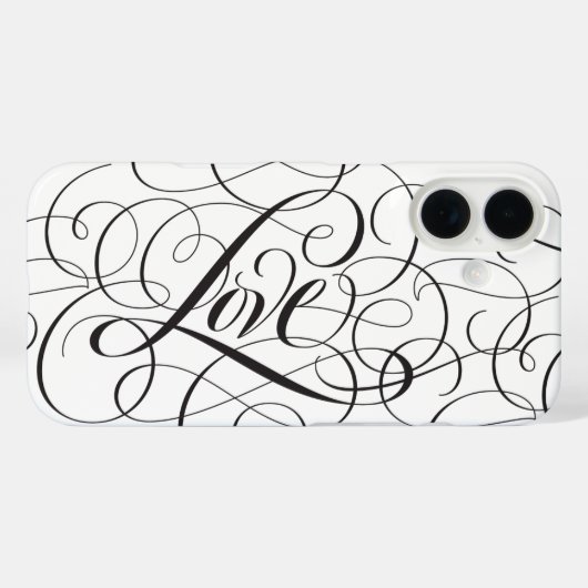Coques Case-Mate iPhone Fancy Tourbillonnant Flourished Love Calligraphie (Verso (horizontal))