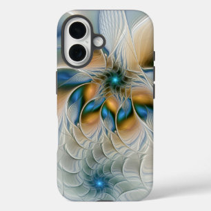 Coques iPhone 16 Fantaisie abstraite et aérienne d'art fractal avec