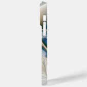 Coques Case-Mate iPhone Fantaisie abstraite et fractale avec du bleu (Verso / Gauche)