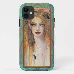 Coques Pour iPhone Fantaisie de femme belle et distante, art abstrait