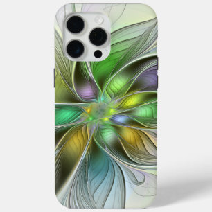 Coque iPhone 15 Pro Max Fantaisie de fleurs colorées abstraite moderne fra