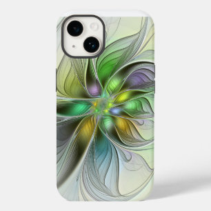 Coque Pour iPhone 14 Fantaisie de fleurs colorées abstraites modernes f