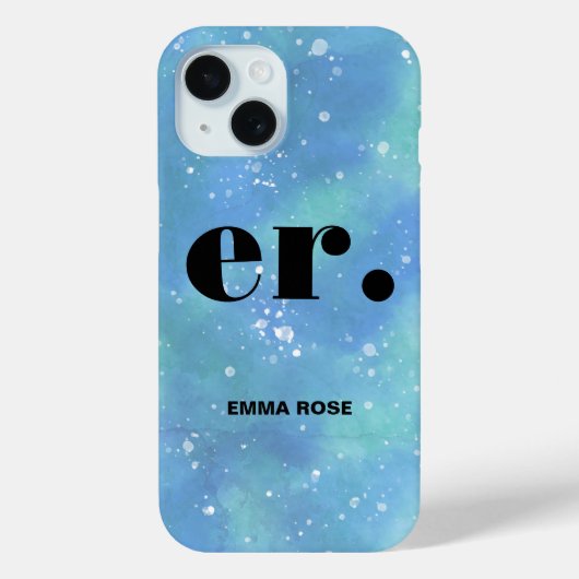 Coques Case-Mate iPhone Fantaisie de monogramme aquarelle Moderne Minimali (Verso)