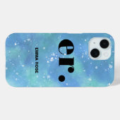 Coques Case-Mate iPhone Fantaisie de monogramme aquarelle Moderne Minimali (Verso (horizontal))