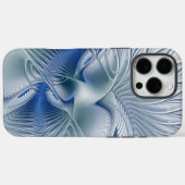 Coques Case-Mate iPhone Fantaisie dynamique Abstrait Tons bleus Art fracta (Verso (horizontal))