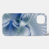 Coques Case-Mate iPhone Fantaisie dynamique Abstrait Tons bleus Art fracta (Verso (horizontal))