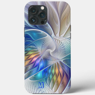 Case-Mate iPhone Case Fantaisie florale, monogramme de fleur fractale ab