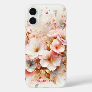 Coques iPhone 16 Plus Fantaisie Rose Pâle Sakura Mignon